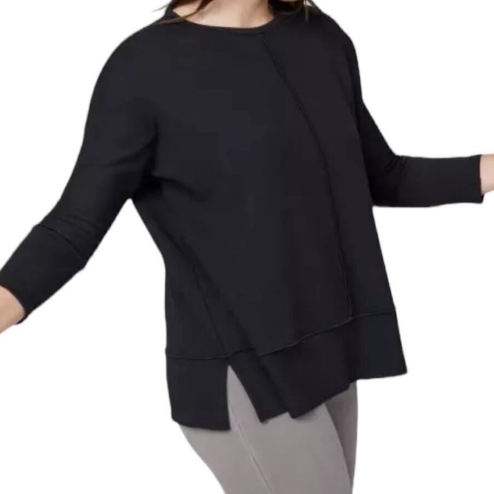 Spanx Dolman 3/4 Sleeve Black Sweatshirt Large